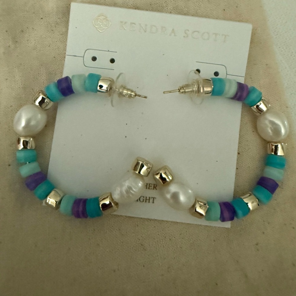 Kendra Scott Multicolor Beaded Hoop Earrings